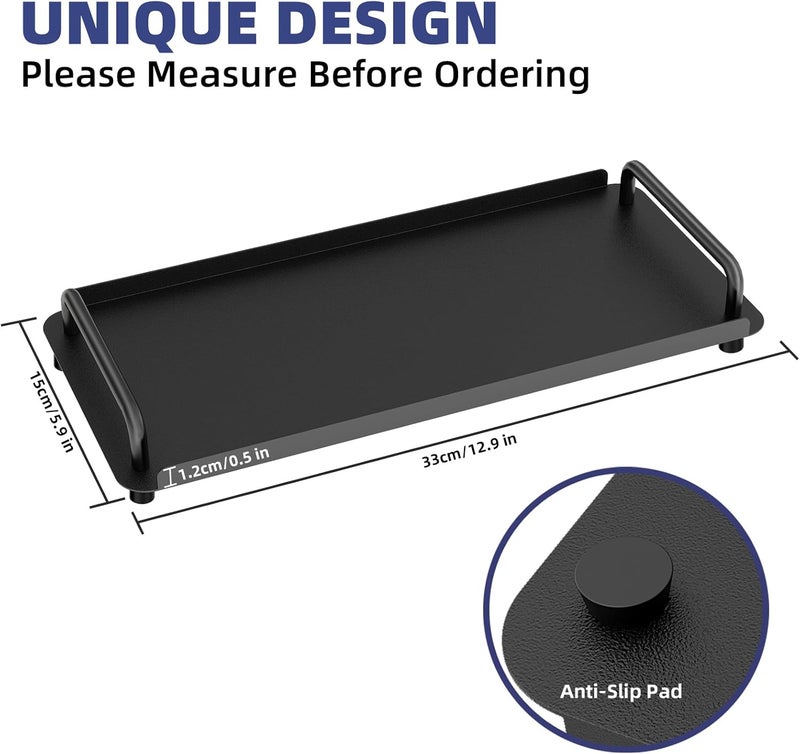 Gypie Toilet Paper Basket, Tank Tray with Handle, Bathroom Counter Storage Tray for Kitchen (Black) - Image 5